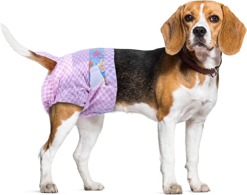 Flying Paws Disposable Female Dog Diapers, Puppy Diapers with Adjustable Elastic Waistline for Female Dog or Cat in Heat, Incontinence, Diaper with Wetness Indicator, S-40 Count - Image 1